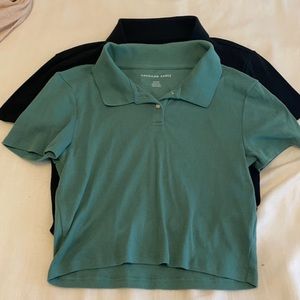 Set of American eagle cropped polos small